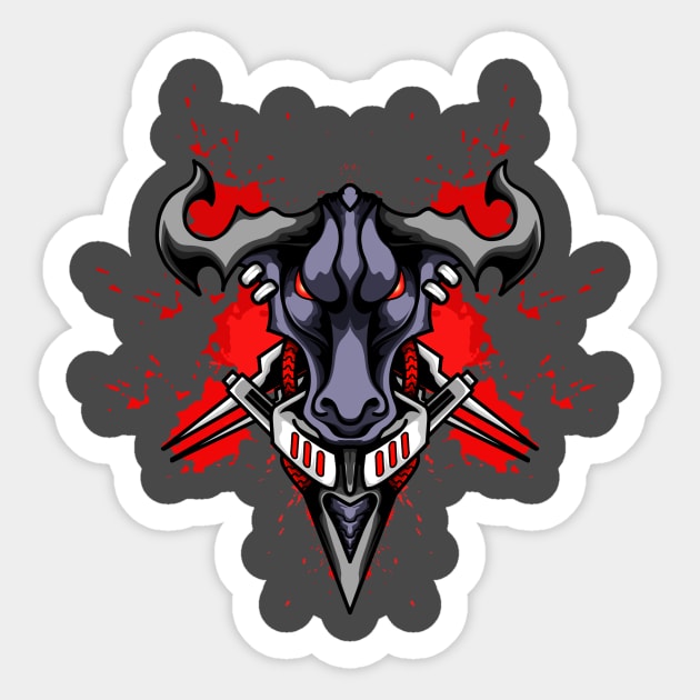 Iron bull Sticker by Aryaatmawira Art